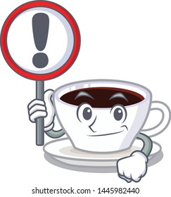 With sign latte macchiato isolated with the mascot