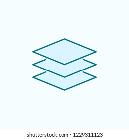 sign layers 2 colored line icon. Simple colored element illustration. sign layers outline symbol design from web icons set
