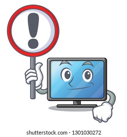 With sign lcd tv cartoon in living room