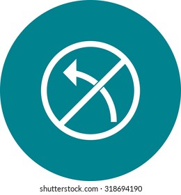 Sign, left, turn icon vector image. Can also be used for traffic signs. Suitable for web apps, mobile apps and print media.