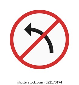 Sign, left, turn icon vector image. Can also be used for traffic signs. Suitable for web apps, mobile apps and print media.