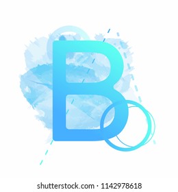 Sign of the letter B. Vector Illustration. Gradient Font. Alphabet