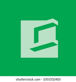 Sign of the letter C. Vector Illustration.