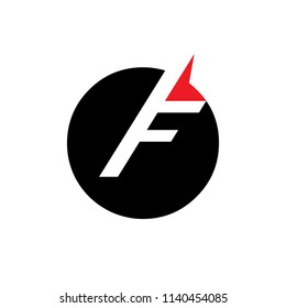 Sign of the letter F. Vector Illustration.
