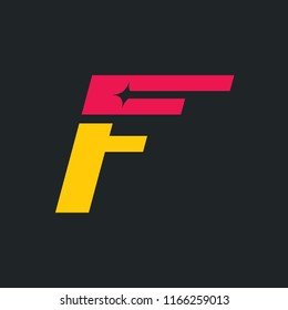 Sign of the letter F. Vector Illustration.