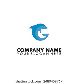 Sign the letter G and Dolphin logo vector templare