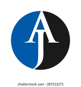 Sign the letter A and J Branding Identity Corporate vector logo design template Isolated on a white background