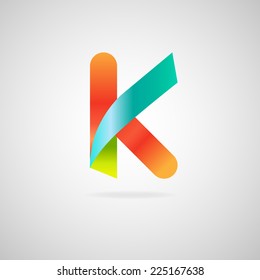 Sign Letter Kcolor Ribbon Business Logo Stock Vector (Royalty Free ...