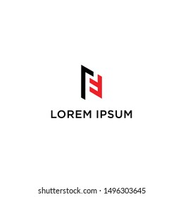 Sign of the letter P and E. L.D.J Branding Identity Corporate logo design template Isolated on a black background