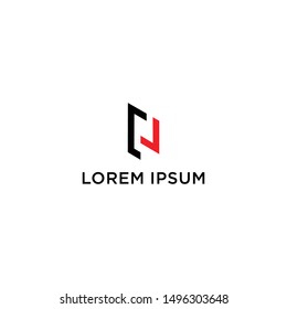 Sign of the letter P and E. L.D.J Branding Identity Corporate logo design template Isolated on a black background