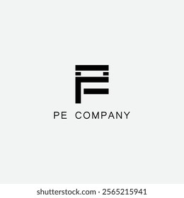 Sign of the letter P and E. Vector Illustration. Branding Identity Corporate vector logo design