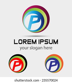 Sign letter P Letter, P logo 