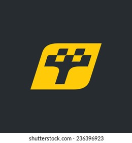 Sign the letter T, Taxi Branding Identity Corporate vector logo design template Isolated on a black background