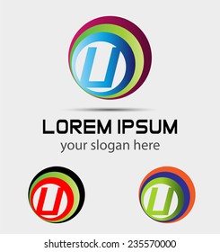 Sign letter U Letter, U logo 