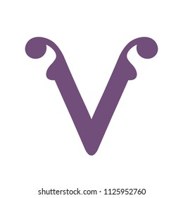 Sign of the letter V