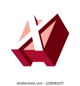 Sign of the letter X. Vector Illustration.