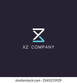 Sign of the letter XZ, Extreme sign Branding Identity Corporate logo design template Isolated on a dark background
