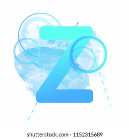 Sign of the letter Z. Vector Illustration. Gradient Font. Alphabet