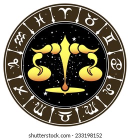 the sign Libra , vector illustration