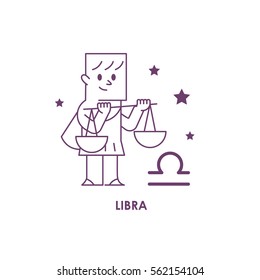 Sign Libra Zodiac Horoscope .vector illustration background