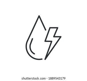 Sign Lightning, with water drop Vector Illustration
