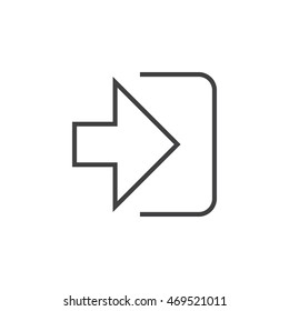 Sign in line icon, outline vector logo illustration, linear pictogram isolated on white