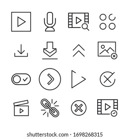 Sign line icons set. Stroke vector elements for trendy design. Simple pictograms for mobile concept and sign apps. Vector line icons isolated on a white background. 