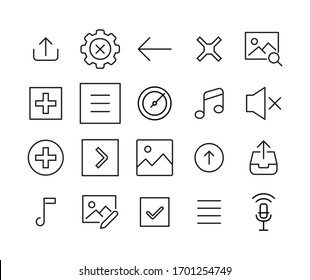 Sign line icons set. Stroke vector elements for trendy design. Simple pictograms for mobile concept and sign apps. Vector line icons isolated on a white background. 