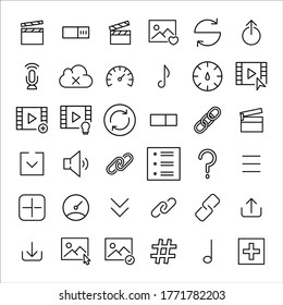 Sign line icons set. Stroke vector elements for trendy design. Simple pictograms for mobile concept and sign apps. Vector line icons isolated on a white background. 
