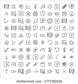 Sign line icons set. Stroke vector elements for trendy design. Simple pictograms for mobile concept and sign apps. Vector line icons isolated on a white background. 