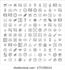 Sign line icons set. Stroke vector elements for trendy design. Simple pictograms for mobile concept and sign apps. Vector line icons isolated on a white background. 