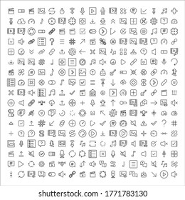 Juego de iconos de la línea de firma. Elementos vectores de trazo para el diseño de moda. Pictogramas simples para aplicaciones de concepto móvil y de firma. Iconos de línea de vectores aislados en un fondo blanco. 