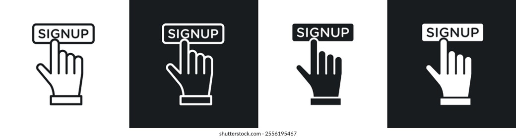 Sign up linear icon set for app, and web design.