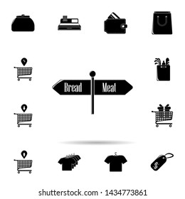 sign location of bread and meat icon. Universal set of shop for website design and development, app development