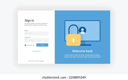 Sign in or log in website template