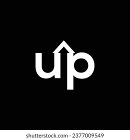 Sign logo UP arrow in word. UP sign. UP logo. Vector UP arrow