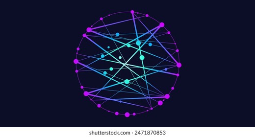 Sign, logo Blockchain. Symbol, logo for blockchain technology, logotype. Hexagon, connection line transaction for logo, brand label, emblem, branding, smart contract block symbol. Vector Illustration