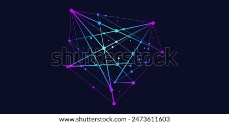 Sign, logo Blockchain. Symbol, logo for blockchain technology, logotype. Hexagon, connection line transaction for logo, brand label, emblem, branding, smart contract block symbol. Vector Illustration