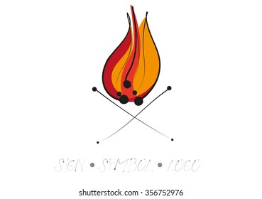 Sign. Logo. Symbol. Fire. Vector