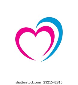 sign of love care logo vector icon illustration design