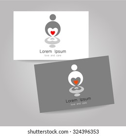 Sign of of love and caring. Template design for the logo of the company, organization, community. Corporate identity presentation.