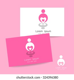 Sign of of love and caring. Template design for the logo of the company, organization, community. Corporate identity presentation.