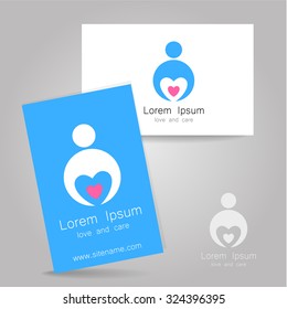 Sign of of love and caring. Template design for the logo of the company, organization, community. Corporate identity presentation.