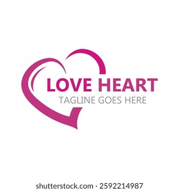 sign of love heart logo vector icon illustration design.