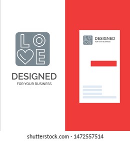 Sign, Love, Heart, Wedding Grey Logo Design and Business Card Template