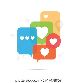 Sign love mark icon. Set of speech bubble Overlay sign love icon