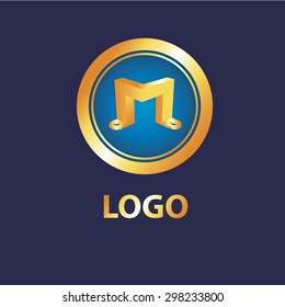 The sign of M, the image of the letter. Vector logo