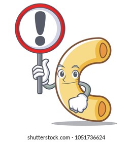 With sign macaroni character cartoon style