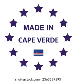 The sign is made in Cape Verde. Framed with stars with the flag of the country.