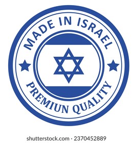 The sign is made in Israel. Framed with the flag of the country